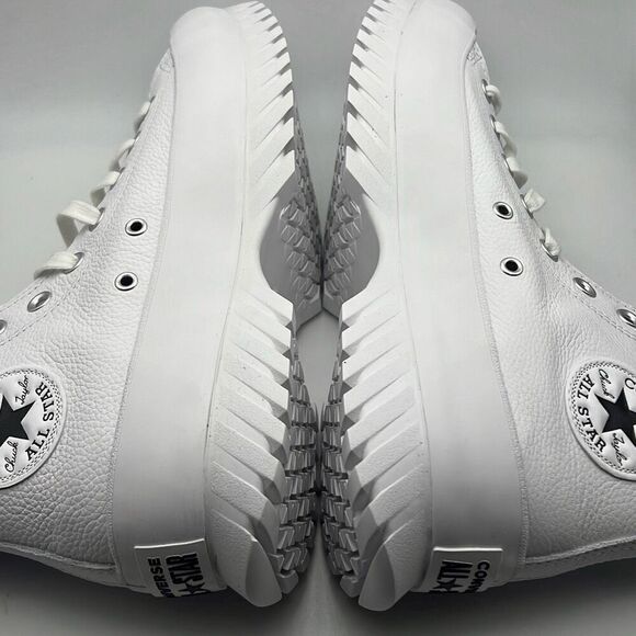 Converse Chuck Taylor All Star Leather Lugged 2.0 White Sneakers Men 8.5 / W10.5 - Picture 6 of 9